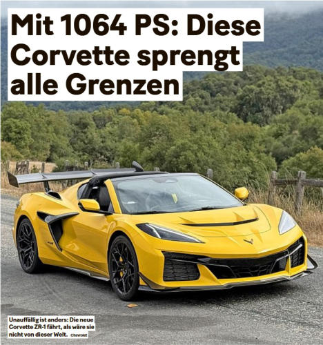 Unauffllig ist anders: Die neue Corvette ZR-1 fhrt, als wre sie nicht von dieser Welt. Chevrolet
